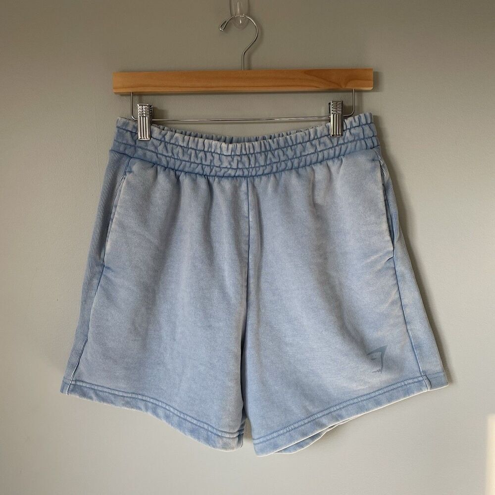 Gymshark Power Washed Athletic Lounge Shorts Ozone Blue Women's Size Small